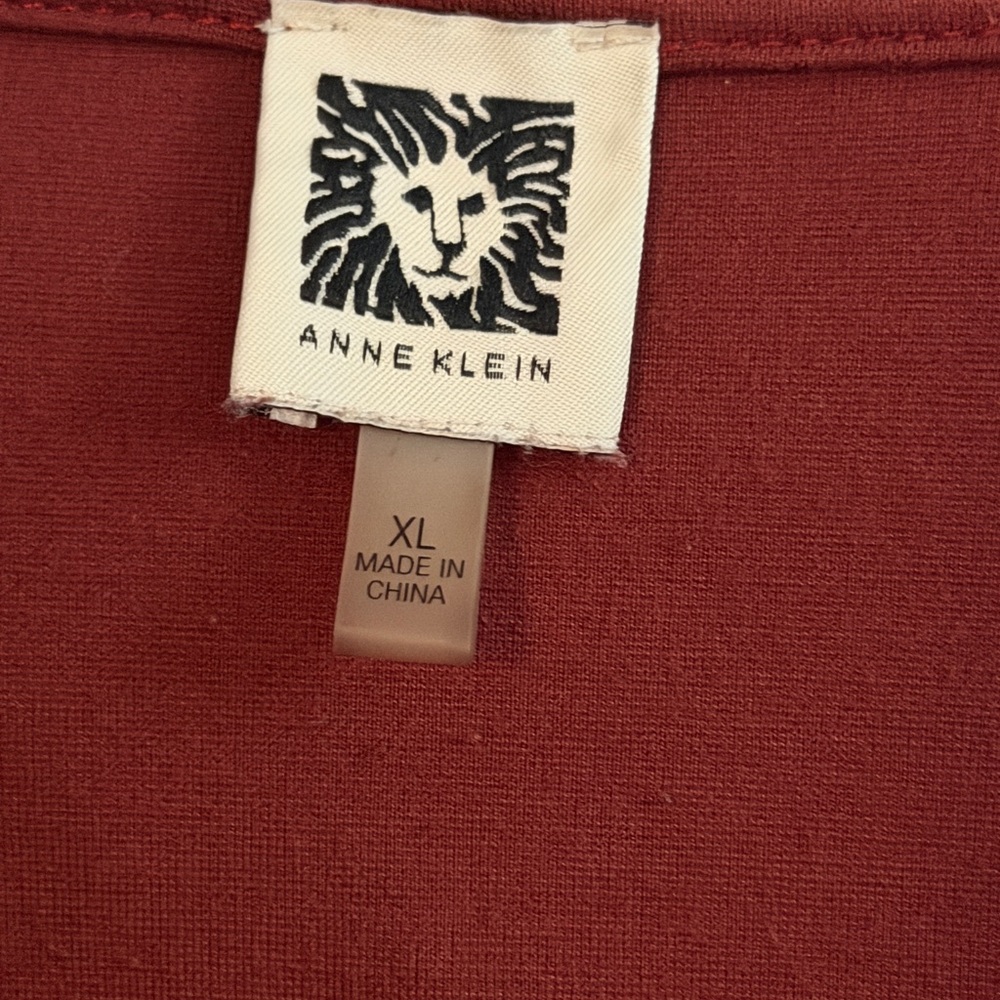 Anne Klein Women’s Zip Up Sweater Wine or Burgundy Size XL - Picture 3 of 3